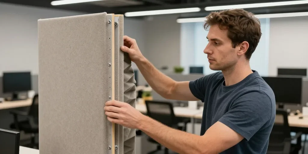 Cloison acoustique bureau open space : pourquoi l'absorption seule ne suffit pas à réduire le bruit